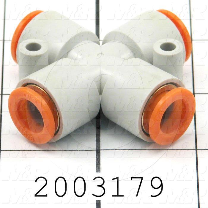 Fitting, 3/8" Tube OD, Union Cross