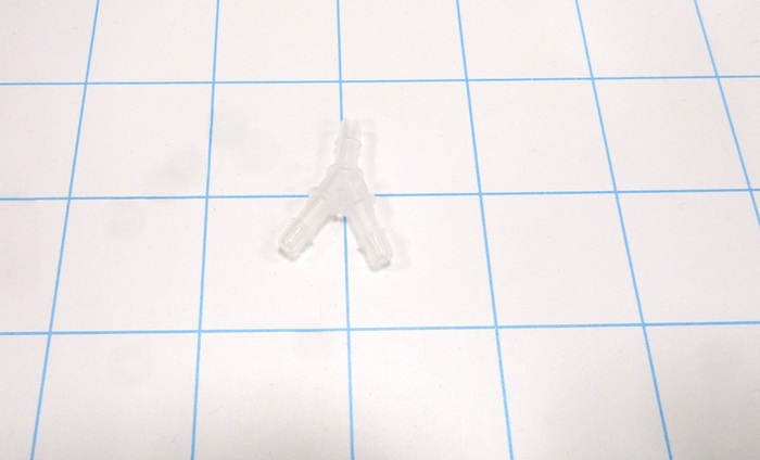 Fitting, 3mm ID Tube OD, Y Branch, 1 Gal.