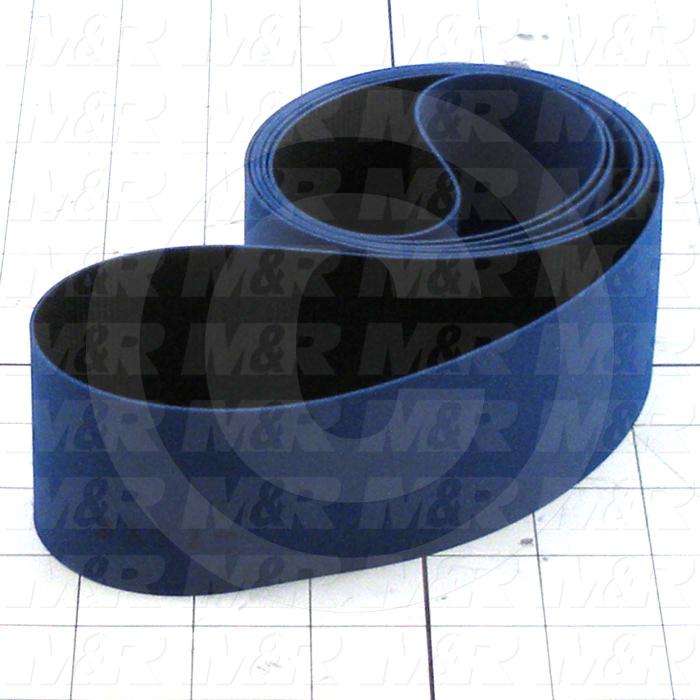 Flat Conveyor Belt, Fine/Tex., Polyurethane, Polyurethane, Blue, Black, 0.05" Thickness, 2" Width, 71.84" Length