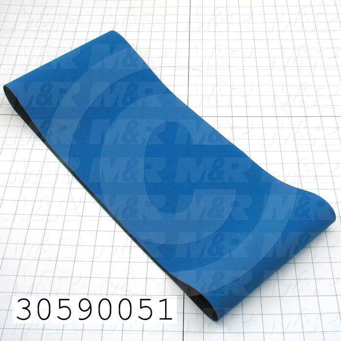 Flat Conveyor Belt, Fine/Tex., Polyurethane, Polyurethane, Blue, Black, 0.05" Thickness, 9" Width, 45.75" Length