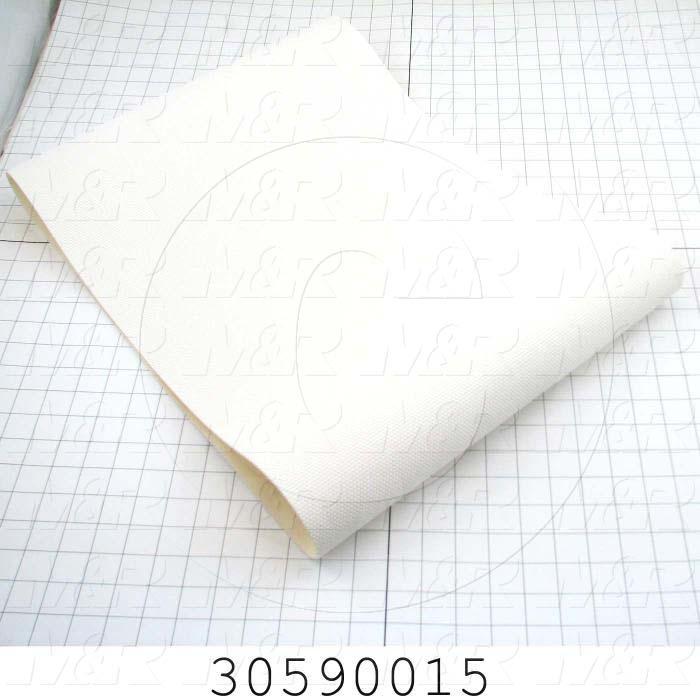 Flat Conveyor Belt, PVC, Nylon Fabric, White, White, 0.11" Thickness, 16" Width, 45" Length