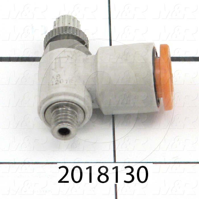 Flow Control, Speed Controller Type, 10-32 UNF Port In, 1/4" OD Port Out, Tee One-Touch Fitting Control Type, 100 l/min Flow Rate