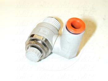 Flow Control, Standard Type, 1/4" NPT Port In, 1/4" OD Port Out, Tee One-Touch Fitting Control Type, W/Seal Option
