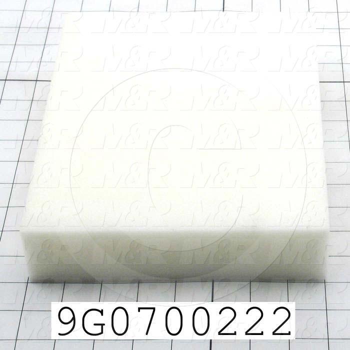 Foam, Polyester Type, 8.00" Width, 2.00" Height, 10.00" Length