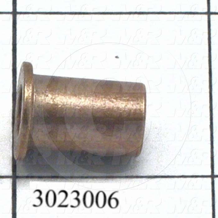 Friction Bearings, Flanged Type, Bronze Material, 0.250" Inside Diameter, 0.38 in. Outside Diameter, 0.500" Flange Diameter, 0.047" Flange Thickness, 0.625" Overall Length