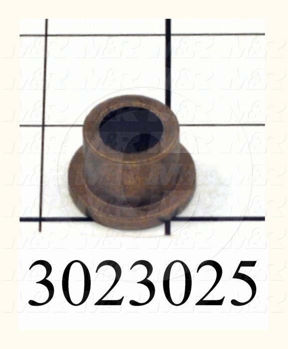 Friction Bearings, Flanged Type, Bronze Material, 0.50 in. Inside Diameter, 0.75 in. Outside Diameter, 1.000" Flange Diameter, 0.125" Flange Thickness, 0.625" Overall Length