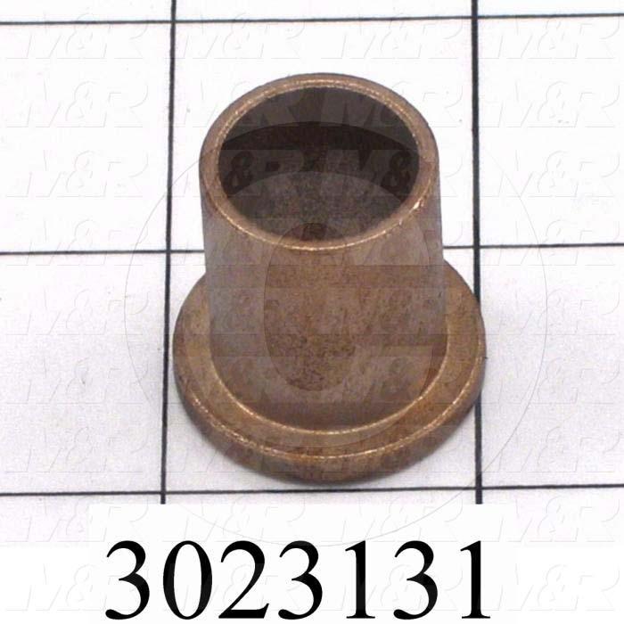Friction Bearings, Flanged Type, Bronze Material, 0.625 in. Inside Diameter, 0.75 in. Outside Diameter, 1.000" Flange Diameter, 0.125" Flange Thickness, 1.25 in. Overall Length