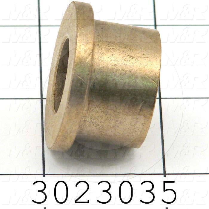 Friction Bearings, Flanged Type, Bronze Material, 0.625 in. Inside Diameter, 0.875" Outside Diameter, 1.125" Flange Diameter, 0.156" Flange Thickness, 0.750" Overall Length