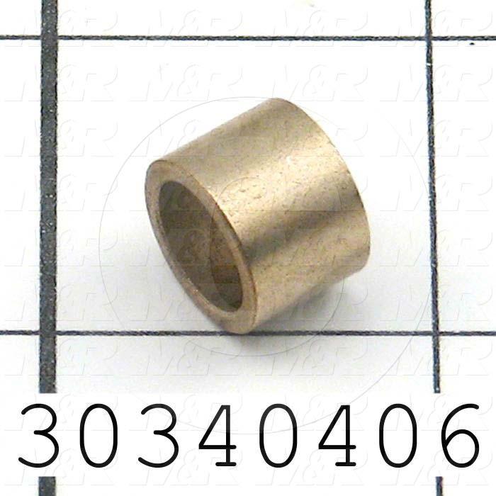 Friction Bearings, Plain Cylindrical Type, Bronze Material, 0.38 in. Inside Diameter, 0.500" Outside Diameter, 0.50 in. Overall Length