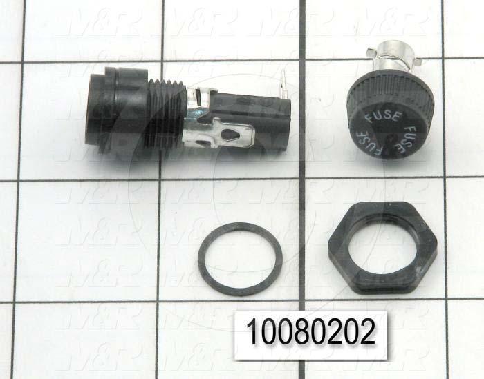 Fuse Holder, Panel Mounting, 1 Pole, 20A, 250VAC