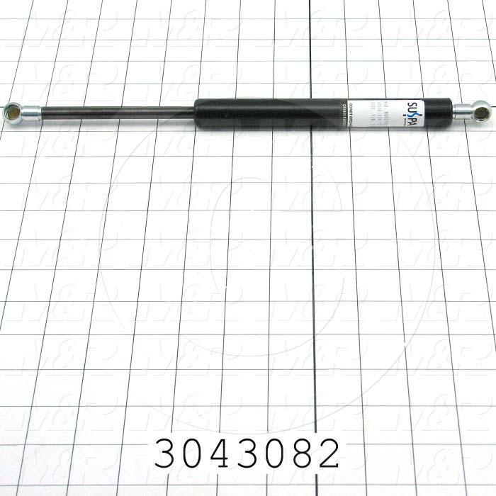Gas Spring, 305 mm Extended Length, Ball Connector, 13 mm Ball Connector Diameter, 600 +/- 33n
