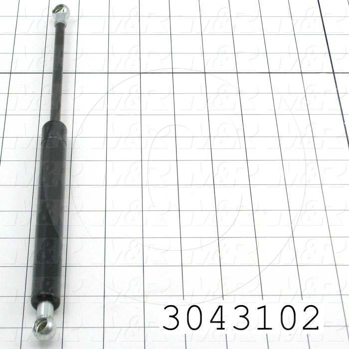 Gas Spring, 330 mm Extended Length, Ball Connector, 13 mm Ball Connector Diameter, 151 N