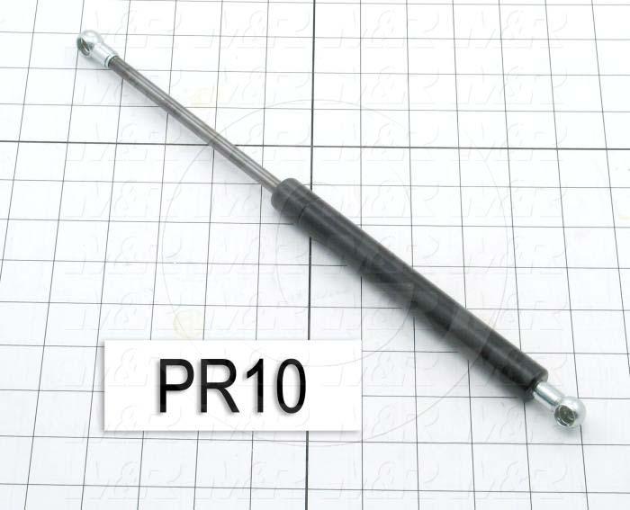 Gas Spring, 331 MM Extended Length, 206 MM Compressed Length, Ball Connector, 10 MM Ball Connector Diameter, 90 Lbf/403 N