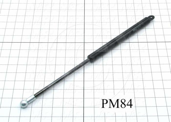 Gas Spring, 441 MM Extended Length, 266 MM Compressed Length, Ball/Thru Hole, 13 mm Ball Connector Diameter, 0.256" Thru Hole Diameter, 174 lbf