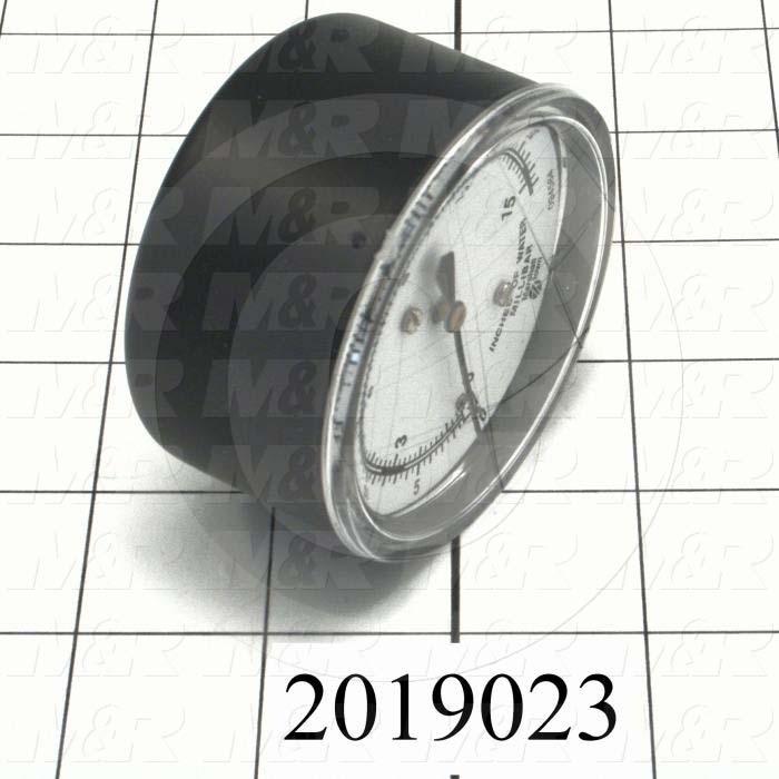 Gauge, 2.50 in. Outside Diameter, 15 Psi Max. Pressure