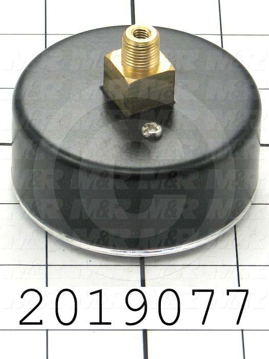 Gauge, 2.50 in. Outside Diameter, Back Side Thread Mounting, -5-0+5"wc/-12.5-0+12.5 mbar Max. Pressure, 1/8" NPT Thread Size
