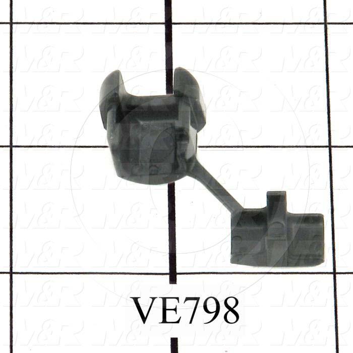 Grommets, Plugs, Bushings, 0.30" Inside Diameter, 0.625" Groove Diameter, 0.125" Panel Thickness, 0.57" Overall Length, Black, Nylon 6/6