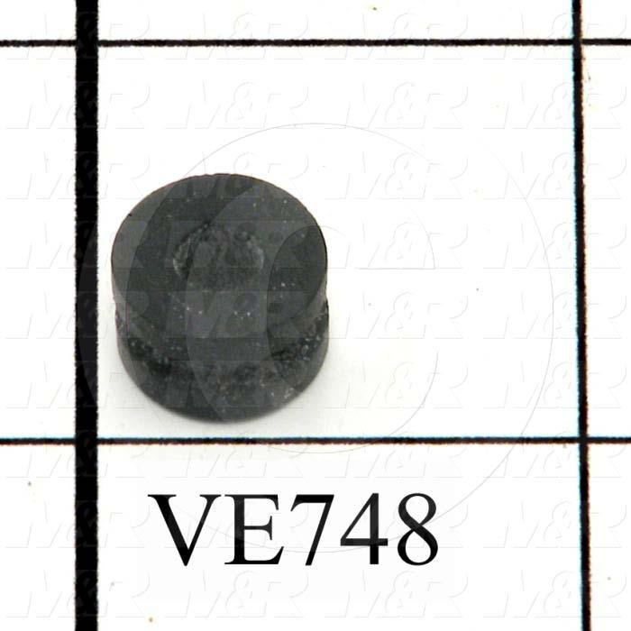 Grommets, Plugs, Bushings, 0.438 in. Outside Diameter, 0.188" Inside Diameter, 0.281" Groove Diameter, 0.09 in. Panel Thickness, Black, Rubber