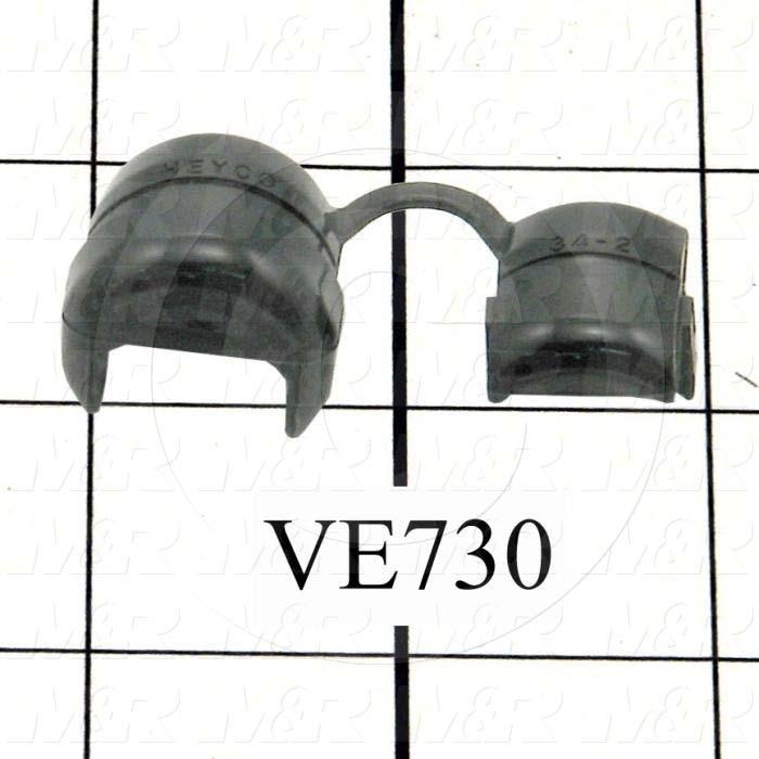 Grommets, Plugs, Bushings, 0.875" Groove Diameter, 0.125" Panel Thickness, 0.813" Overall Length, Black, Nylon 6/6