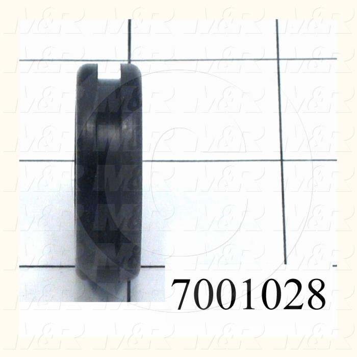 Grommets, Plugs, Bushings, Grommet, 1.375" Outside Diameter, 0.88" Inside Diameter, 1.18" Groove Diameter, 0.125" Panel Thickness, Black, Rubber