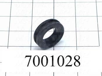 Grommets, Plugs, Bushings, Grommet, 1.375" Outside Diameter, 0.88" Inside Diameter, 1.18" Groove Diameter, 0.125" Panel Thickness, Black, Rubber
