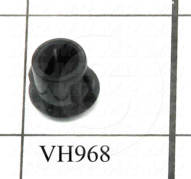 Grommets, Plugs, Bushings, Plug, 0.375" Groove Diameter, 0.125" Panel Thickness, 0.406" Overall Length, 0.468" Head Size/Diameter, Black, Nylon 6/6