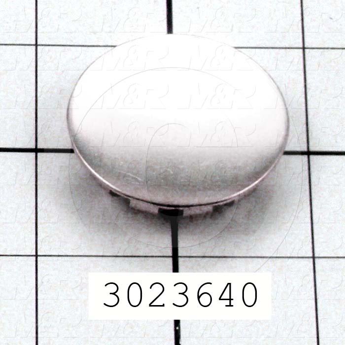 Grommets, Plugs, Bushings, Plug, 1.50 in. Groove Diameter, 0.06" Panel Thickness, 1.64" Head Size/Diameter, Steel, Nickel Finish
