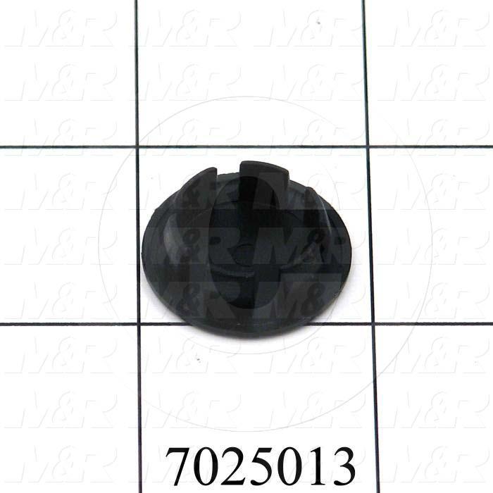 Grommets, Plugs, Bushings, Plug, Snap-In Plug 3/4" Hole, 15/16" Outside Diameter, 11/16 in. Inside Diameter, .016 in. to .125 in. Panel Thickness, .406 in. Overall Length, Black, Nylon