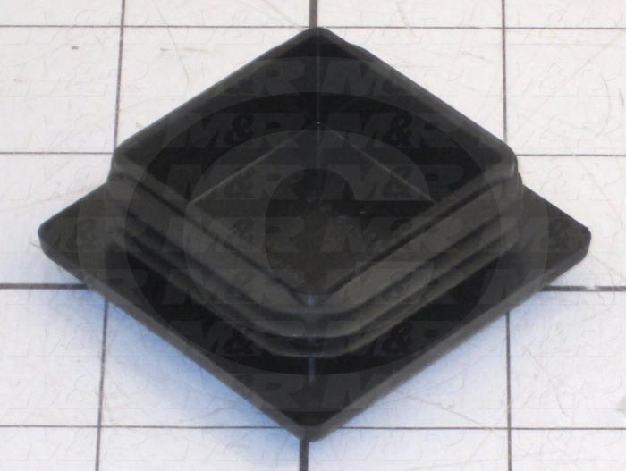 Grommets, Plugs, Bushings, Plug, Square Plug, 4 to 8 Ga. Panel Thickness, Black, Polyethylene