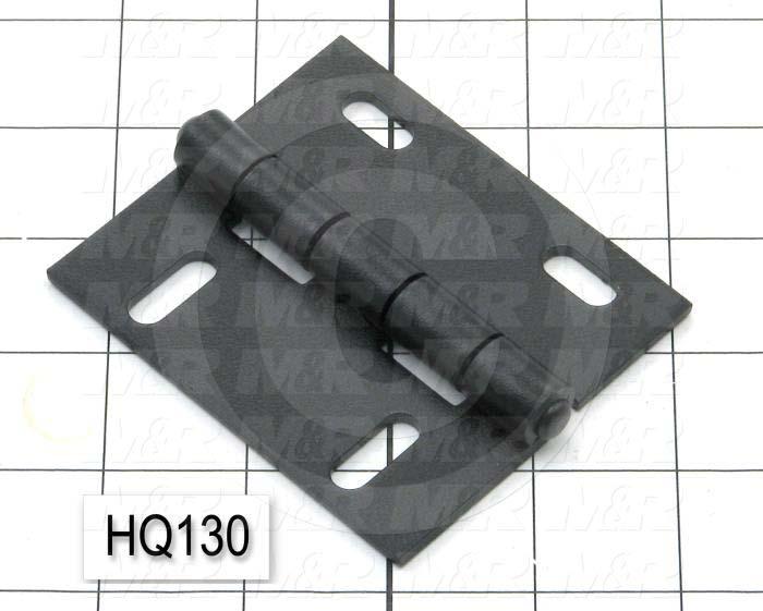 Hinge, Door/Butt, Surface Mounting Style, 3.50 in. Width, 3.00 in. Overall Length, 0.125" Thickness, Steel, Four Mounting Slots For # 1/4 Screw, Black Hard Coat