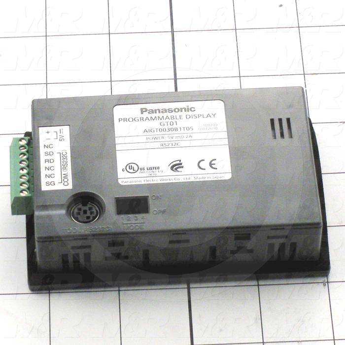 HMI Panel, GT02 Series, 128x64, Touch Screen, 3 Colors, 5VDC, RS232C