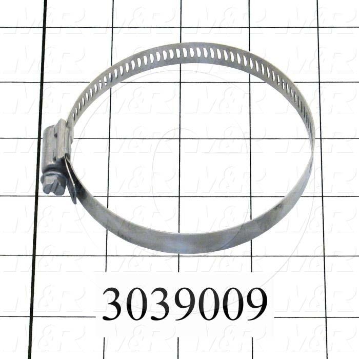 Hose and Tube Clamps, Worm Drive Clamp Type, Stainless Steel Material, 2-9/16" to 3-1/2" Clamp ID Range