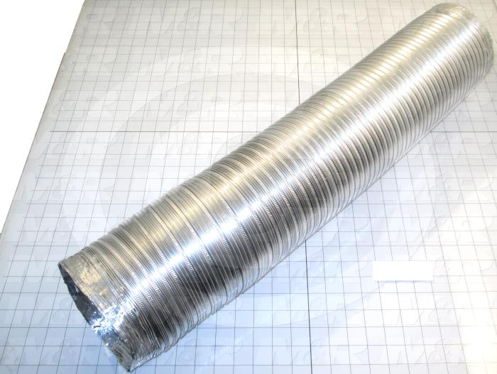 Hose Duct, Flex-Lock Aluminum Duct Hose Type, 6in. Hose ID, 435 F Max. Temperature, Clear Aluminum Color, Bend Radius 3",Compressed Length 26", Extended Length 78"