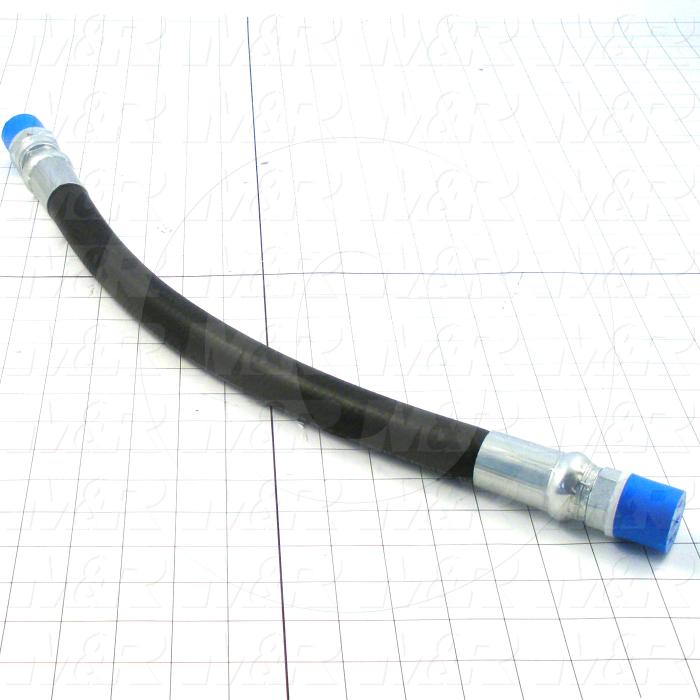 Hose Multipurpose, 3/4" ID, Male Pipe 3/4-14 Thread Coupling End 1, Male Pipe 3/4-14 Thread Swivel Coupling End 2, Black, 200 Psi Max Pressure, 22" Long