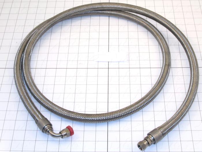 Hose Multipurpose, 3/8 in. ID, 88" Length, 4000 PSI Pressure, Rubber Material, Stainless steel Female JCF 37deg Flare Swivel English Hex 9/16-18 End 1