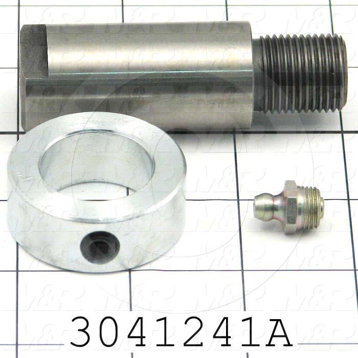 Idler Shaft, 1.00" Outside Diameter, 3/4-16 Thread Size, 2 1/16" Length of Block, 0.88" Thread Length, Steel Material