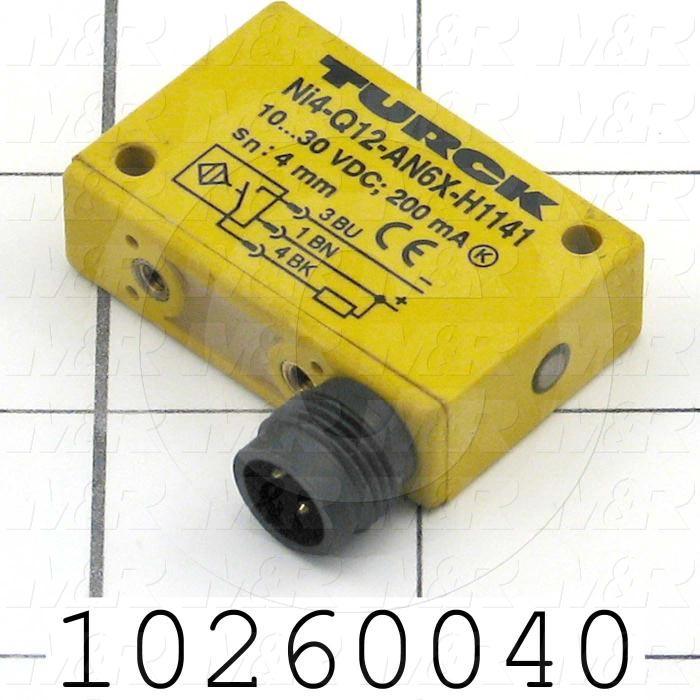 Inductive Proximity Switch, Block, Sensing Range 4mm, 10-30VDC