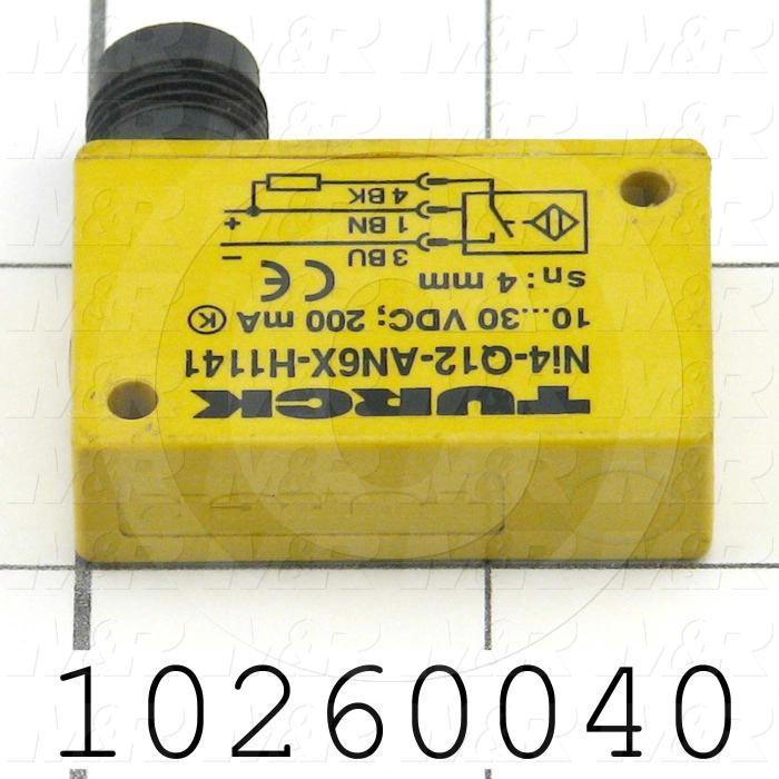 Inductive Proximity Switch, Block, Sensing Range 4mm, 10-30VDC