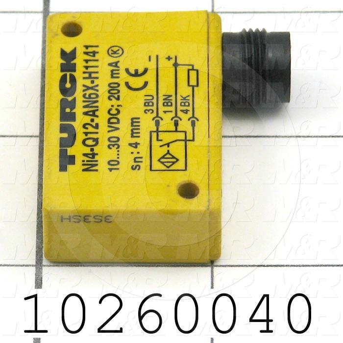 Inductive Proximity Switch, Block, Sensing Range 4mm, 10-30VDC