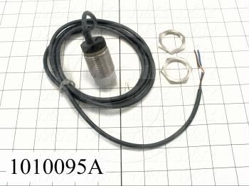 Inductive Proximity Switch, Round,12mm Diameter, Sensing Range 22mm, 2 Wire, Normally Open, 2m Cable, 10-40VDC