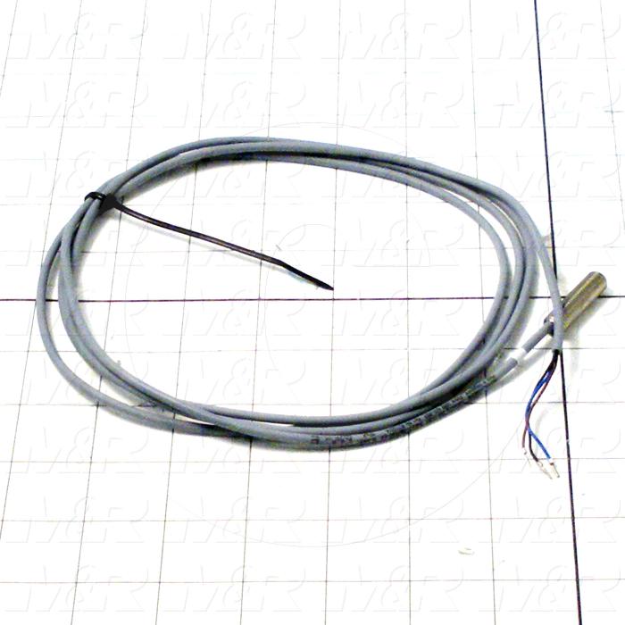 Inductive Proximity Switch, Round, 8mm Diameter, Sensing Range 2mm, 3 Wire NPN, Normally Open, 2m Cable, 10-30VDC, Shielded