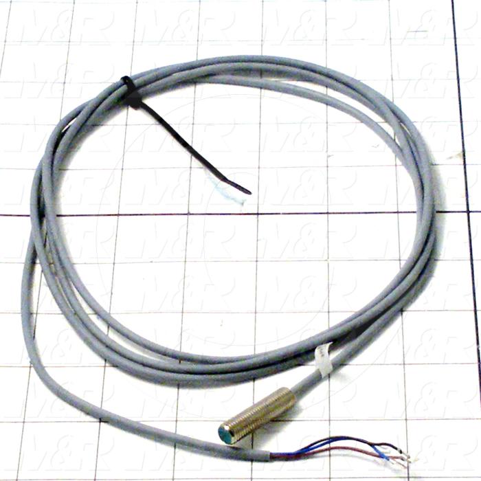 Inductive Proximity Switch, Round, 8mm Diameter, Sensing Range 2mm, 3 Wire NPN, Normally Open, 2m Cable, 10-30VDC, Shielded