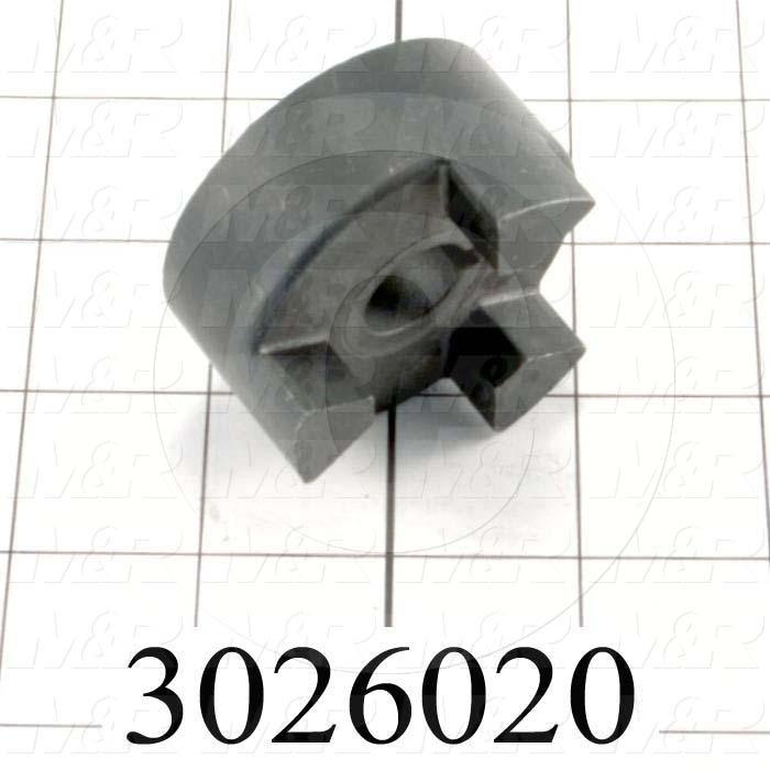 Jaw Type Coupling, Hub # 1 Bore 5/8", Hub # 1 Outer Diameter 2.11", Overall Length 1.06 in., Steel Hub Material, Clamping Style Set Screw, Hub Only