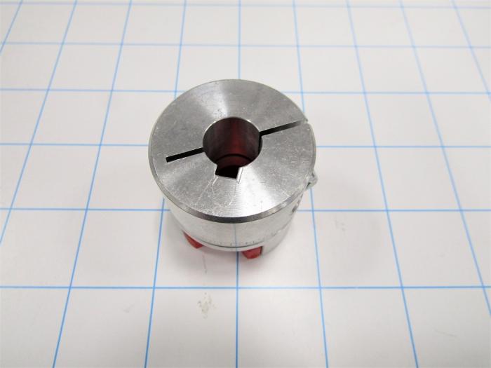 Jaw Type Coupling, Hub-Spider-Key, Hub # 1 Bore 14 MM, Aluminum Hub Material, Polyurethane Spider Material, Clamping Style Keyway / Clamp