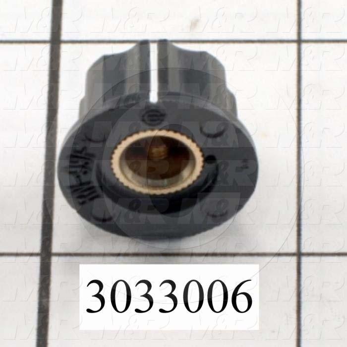 Knobs, Control, Blind Hole, 0.250" Hole Diameter, Plastic Material