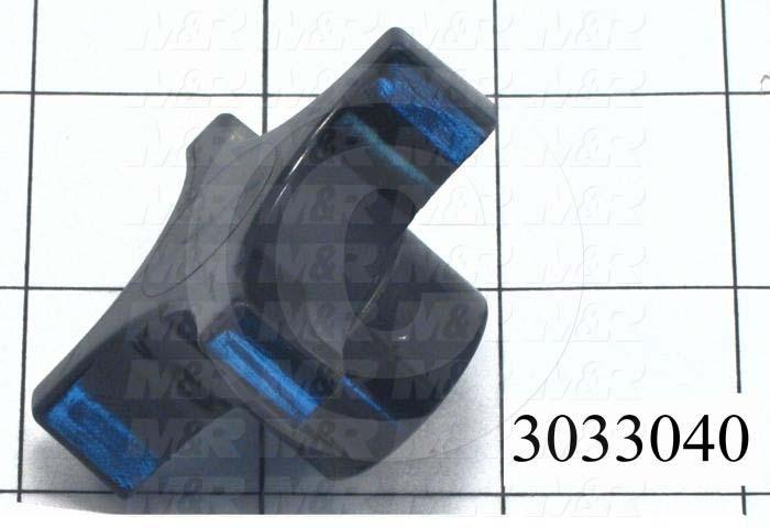 Knobs, Four Arm, Threaded Hole, 1/2-20 Thread Size, Plastic Material