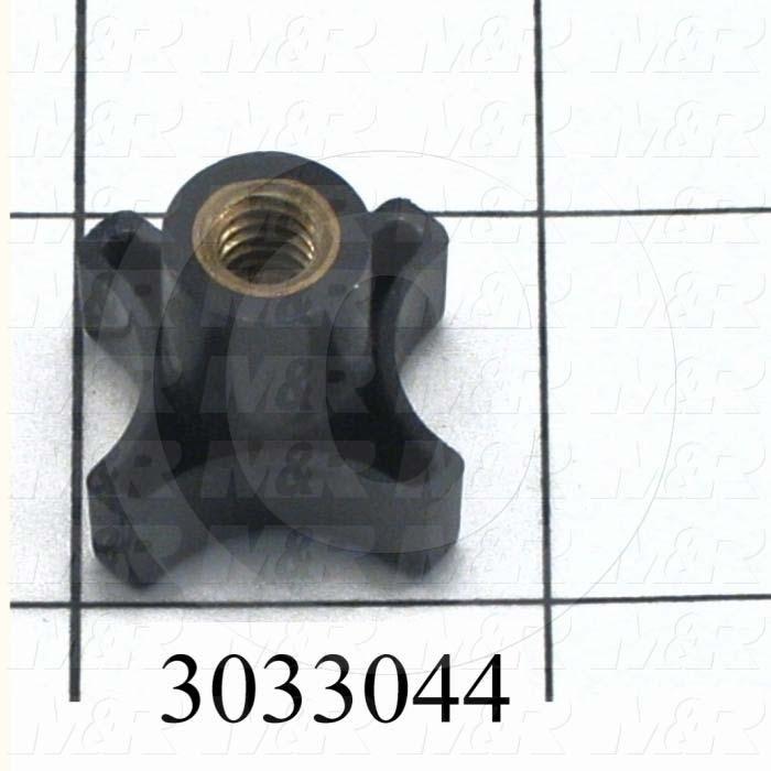 Knobs, Four Arm, Threaded Hole, 1/4"-20 Thread Size, Plastic Material