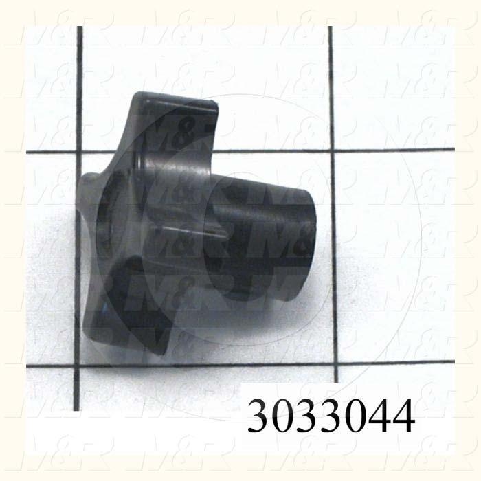 Knobs, Four Arm, Threaded Hole, 1/4"-20 Thread Size, Plastic Material