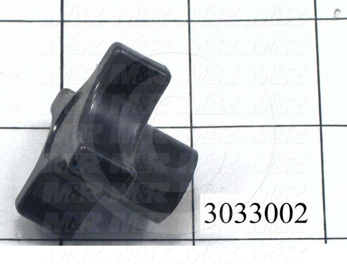 Knobs, Four Arm, Threaded Hole, 3/8-16 Thread Size, Plastic Material