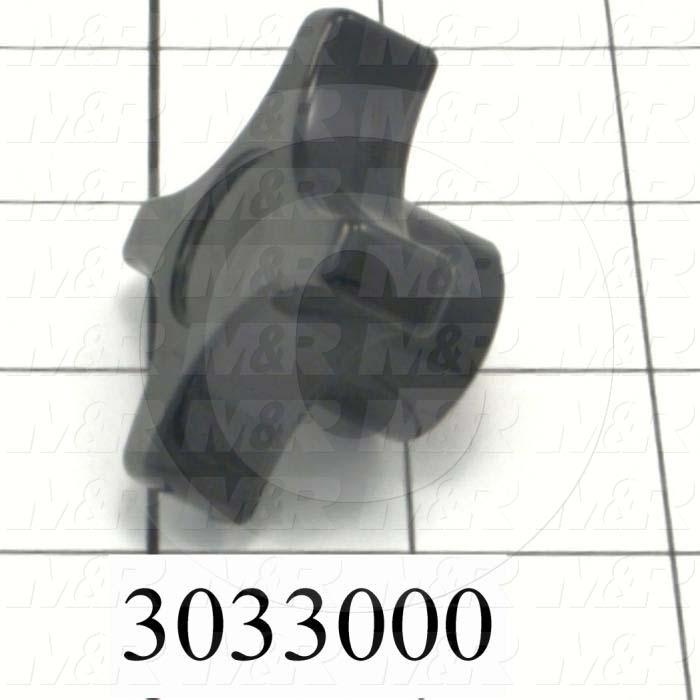 Knobs, Four Arm, Threaded Hole, 3/8-24 Thread Size, Plastic Material